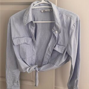 Zara Sky Blue Casual Shirt
